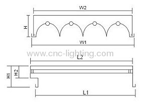 Recessed T8 Grille Light Fixture