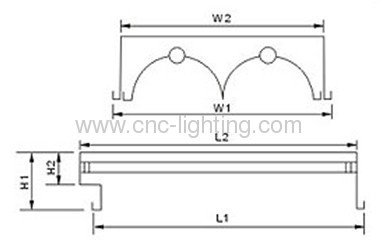 T8 recessed,Grille Light Fixture with louver and reflector