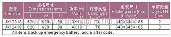 Ceiling Grille lamp fixture T8 fluorescent 