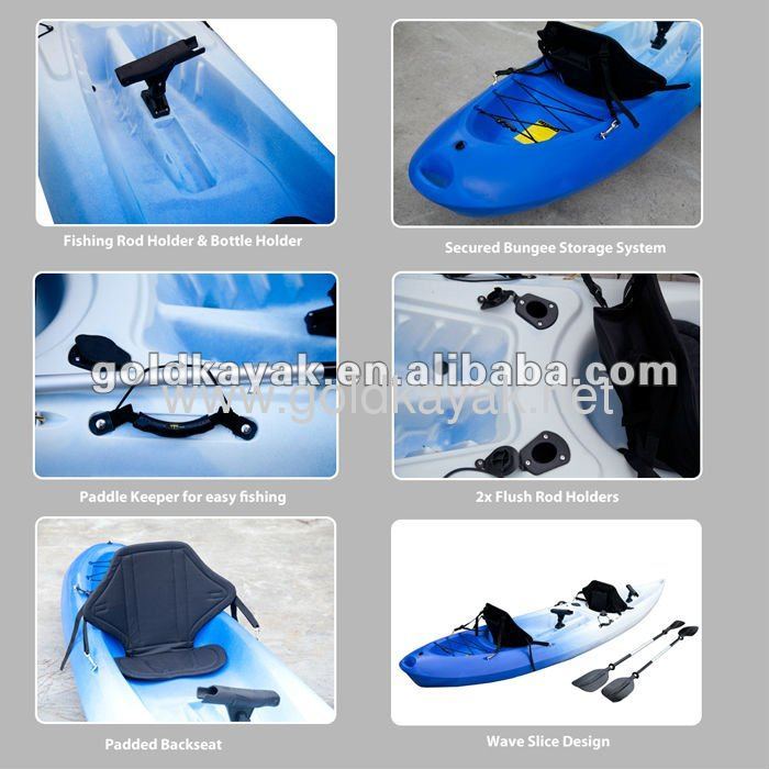 whitewater single sit-on-top kayak/ single kayak/ solo kayak with PE material