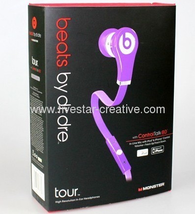 Monster Beats by Dre Tour In Ear Headphones Purple with Control Talk