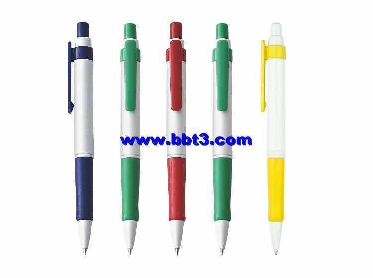 Promotional clip ballpoint pen with rubber grip