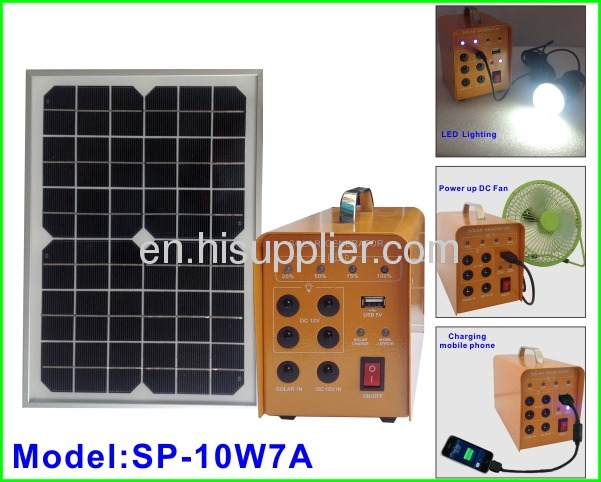 10W solar powered generator solar kit
