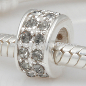 China Wholesale 925 Ale Sterling Silver Big Hole Crystal Spacer Beads