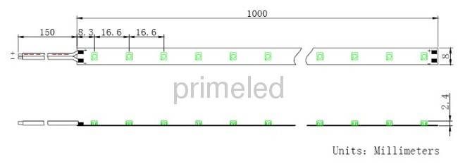 60led/m 4.8W Green 3528 smd LED Strip lights