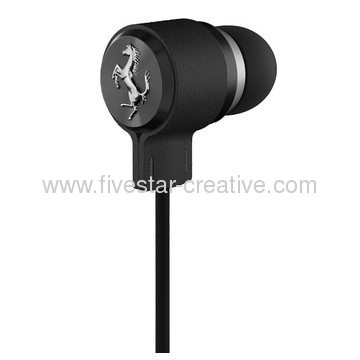 Ferrari by Logic3 Cavallino T150 Black In-Ear Headphones with Inline Mic and Single Button Remote