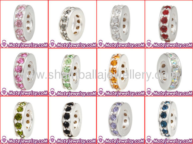 european style jewellery Crystal silver spacer beads for bracelets