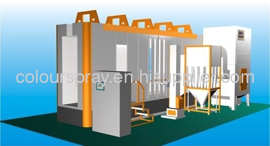 POWDER COATING BOOTH WITH CYCLONE RECOVERY