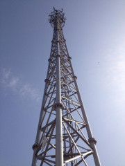 Triangle mountain antenna tower