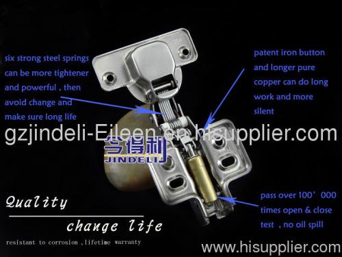 Clip-on stailess steel cabinet hinge,buffer hinge