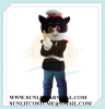 black cat chef mascot costume