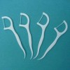 Plastic dental floss toothpick
