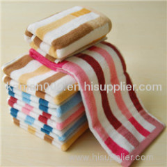 super soft color stripe jump velvet face towel