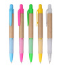 Promotional eco ballpen with rubber grip and plastic clip