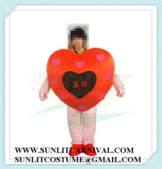 red heart mascot costume