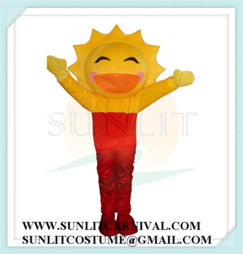 smiling sun mascot costume