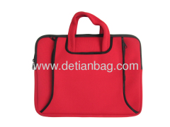 Red 13 inch neoprene laptop sleeve with handle