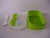 green plastic lunch box containers