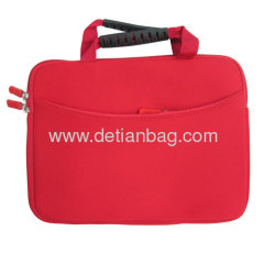 Red cute custom neoprene laptop sleeves 13 with handle