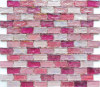 Luster glass mosaic Pink for wall and floor decoration M8LC944