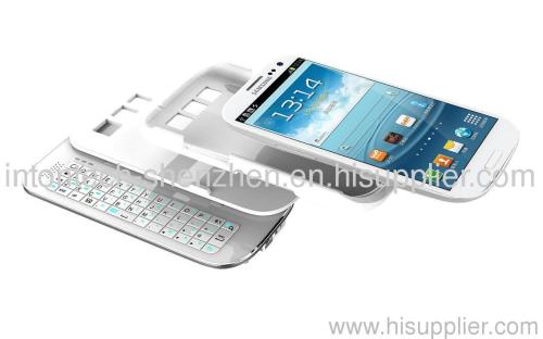 Sliding & Standing Detachable BT Keyboard Case for Galaxy S3