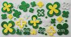Lucky Leaf Colorful PVC Sticker , EVA / Foam Flower Stickers For Bag