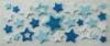 Blue Layered Glitter Star Stickers , PVC Foam Glittering Colored