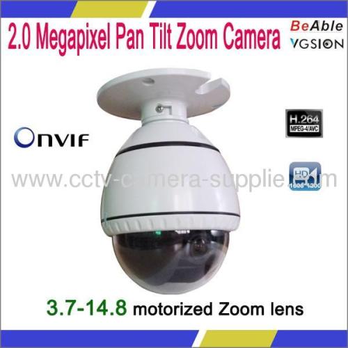 H.264 Cmos Sensor 2.0 Megapixel Pan Tilt Zoom Speed PTZ Camera