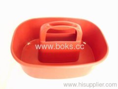 red plastic tool baskets