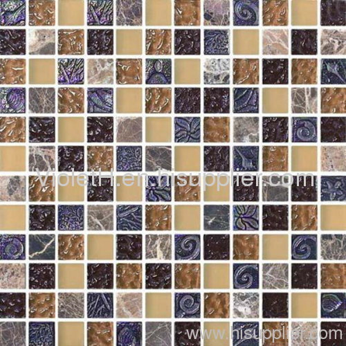 New arrival glass mix stone mosaic tile