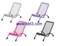 Metal mesh chair cell phone holder