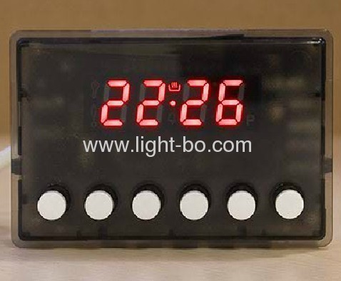 Custom 0.56-inch four-digit seven segment led displays for digital oven timer control.Operating temoerature 120C.