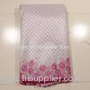 Pink Embroidery Bridal Lace Fabrics , 4 - 5kgs Weight