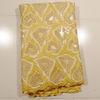 Yellow Sequin Lace Fabric , Embroidered Double Tunji