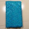 Royal Blue Sequined Lace Fabric For Party Dresses