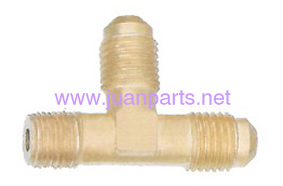 Brass pipe fitting, Right Angle Tee - Flare to NPT on run