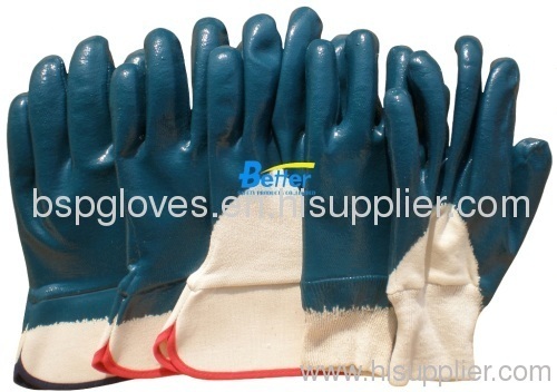 Heavy Duty Blue Nitrile Coated Gloves