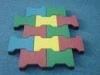 55mm Thickness Playground Rubber Floor Tile , Rubber dog bone tiles