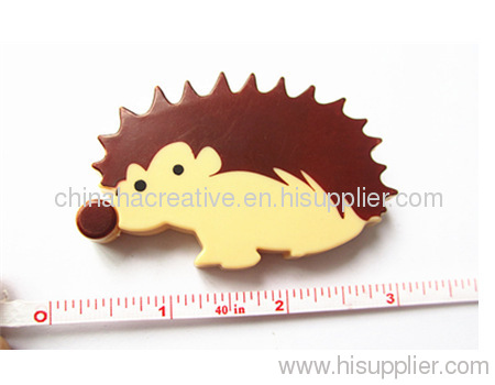 1M Hedgehog shape measuring tape, Animal Pvc Tape Measure