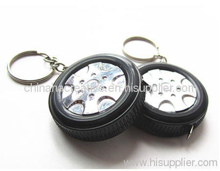 1m plastic tyre shape measuring tape keychain,tire tape measure