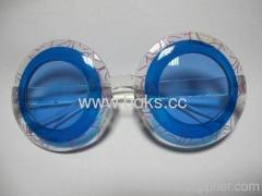 blue color plastic party glasses