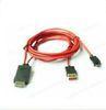 Red HDMI MHL Cable 1080P For Smart Phone With Micro USB