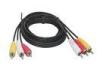 EMI RFI Shielding 3RCA To 3RCA Cable With Nickel Plated