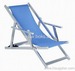 blue plastic folding beach chair