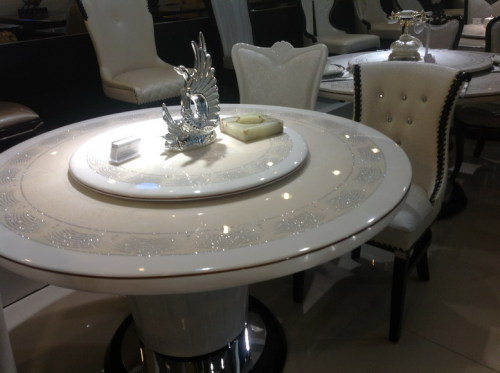 Round Marble 10 Seater Dining With Lazy, 10 Seater Round Table