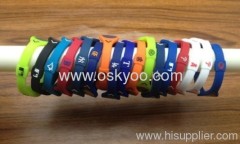 Sports MLB teams baseball silicone power balance hologram bracelets custom logo wristbands