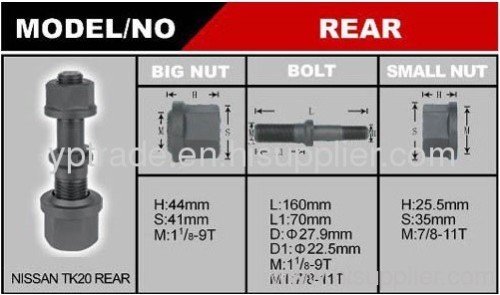 Heavy Duty Truck Trailer Bolts And Nuts