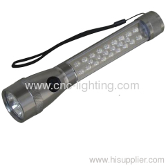 7 LEDs frontal+18LEDs lateral+6red LED flashlight