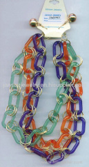 resin metellic loop necklace