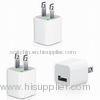 White Universal Portable USB Charger , USB mobile travel charger with 2 Flat Pin